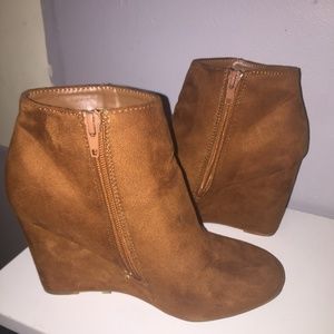Charlotte Russe Orange-brown boots with pump.